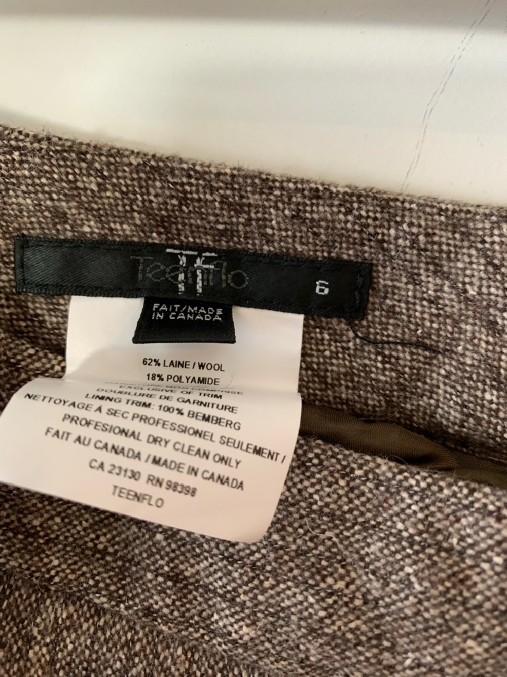 Teenflo Brown Tweed Women's Dressy pants - Picture 3 of 5